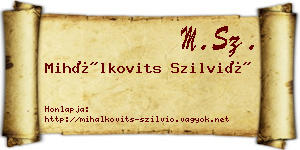 Mihálkovits Szilvió névjegykártya
